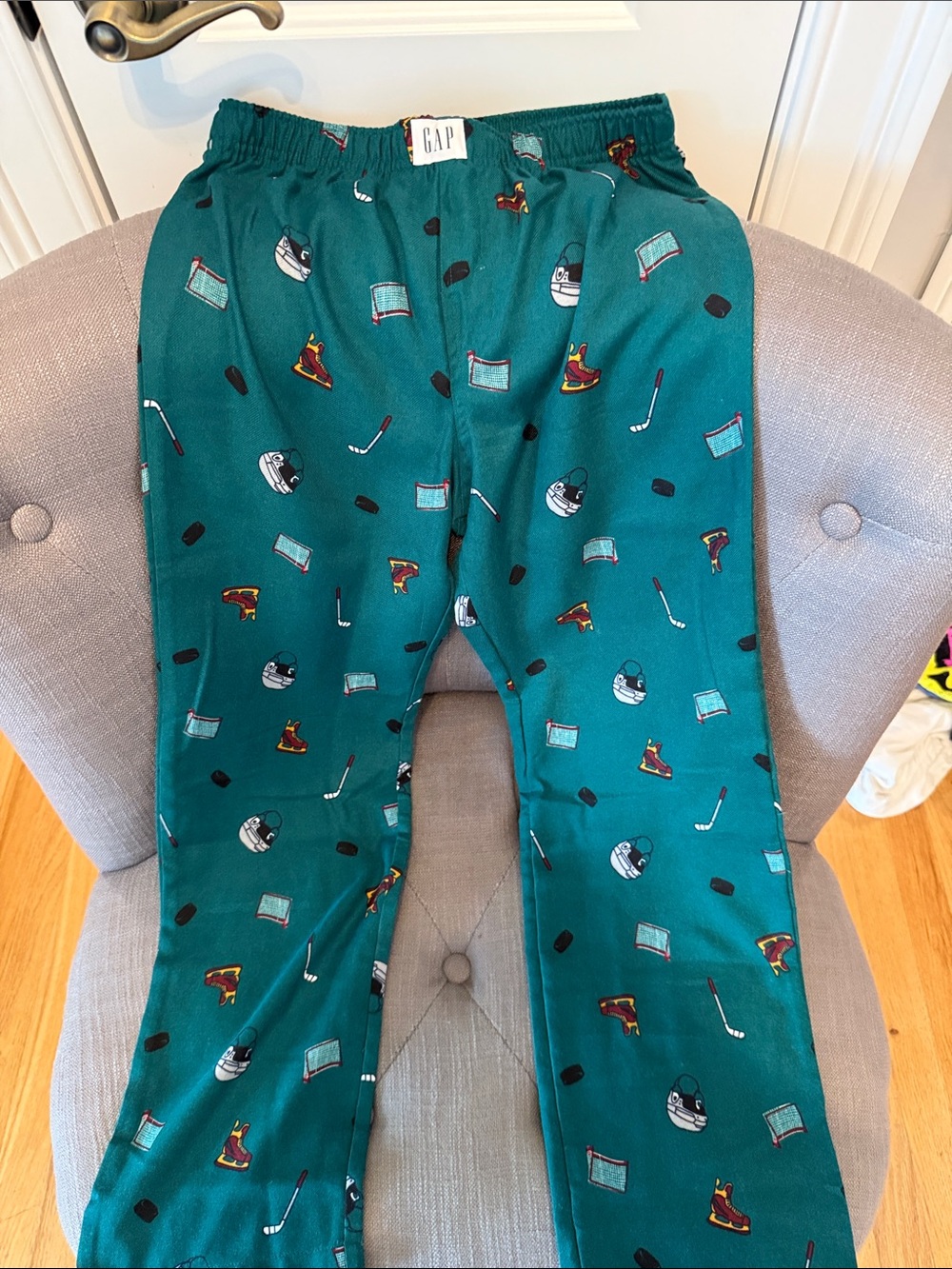 GAP Teal Hockey Print Kids Joggers